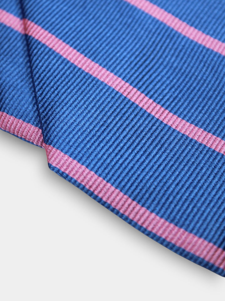John Hyatt Bar Stripe Tie | Blue & Pink