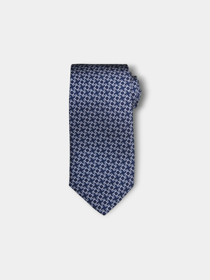 John Hyatt Bit Link Tie | Navy