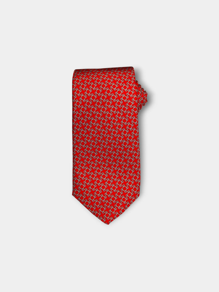 John Hyatt Bit Link Tie | Red