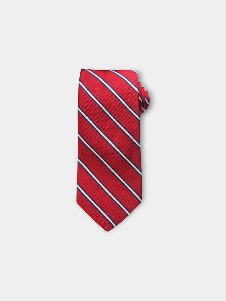R. Hanauer Queens Stripes Necktie | Red & Navy