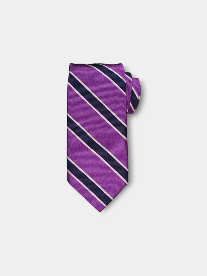 John Hyatt Purple/Black Striped Tie