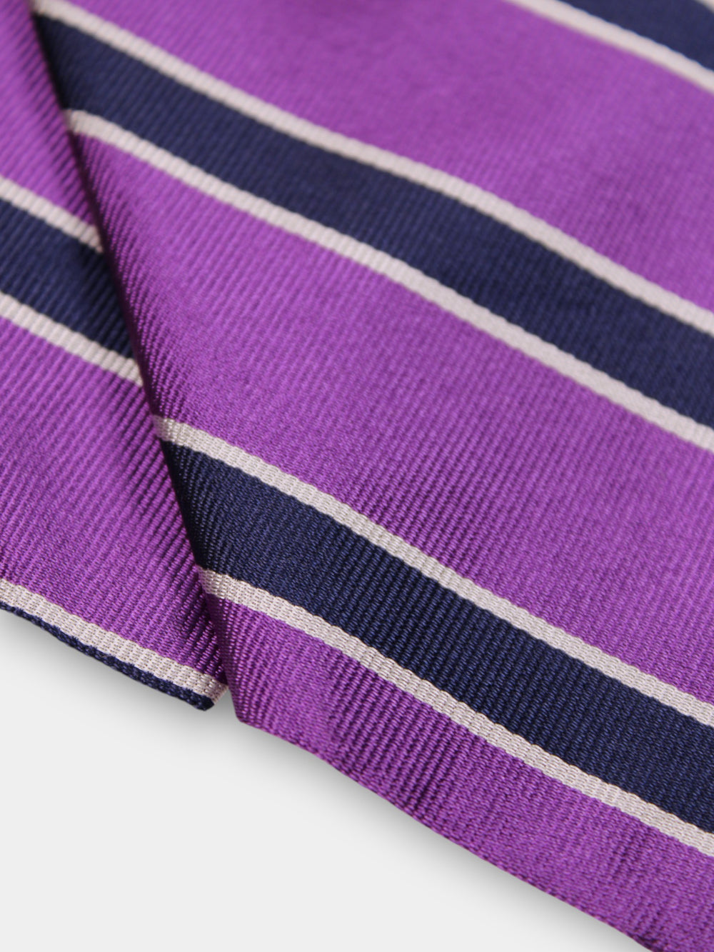 John Hyatt Purple/Black Striped Tie