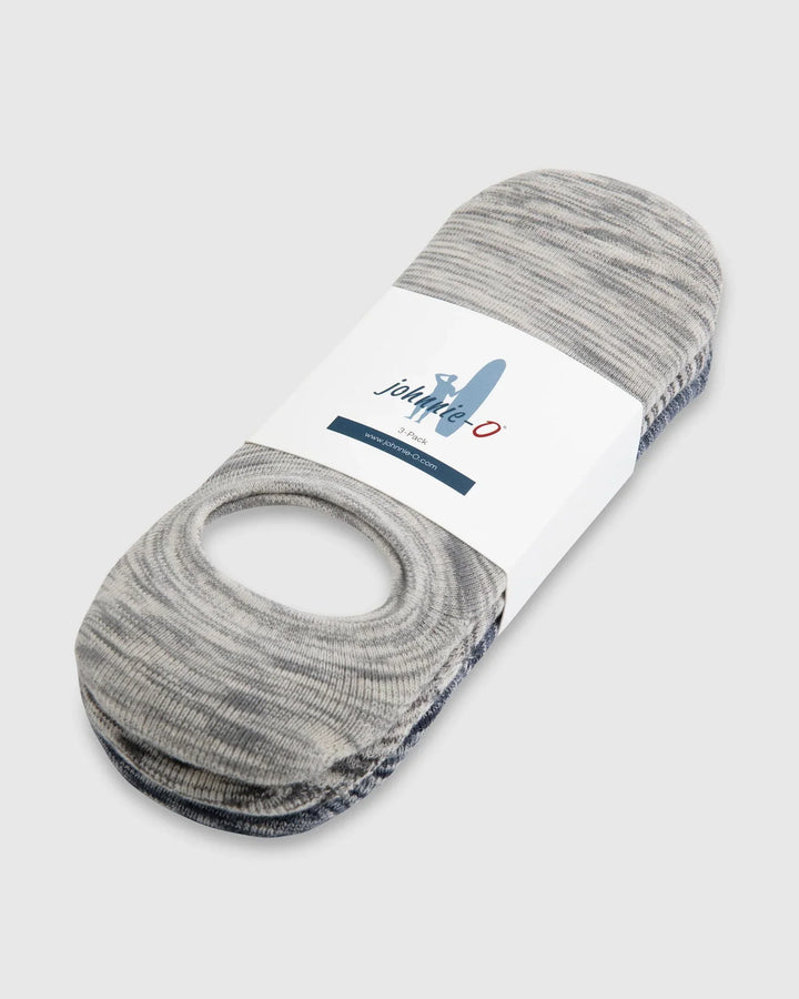 Johnnie-O No Show Socks (3 Pack) Wake/White JMSK2000