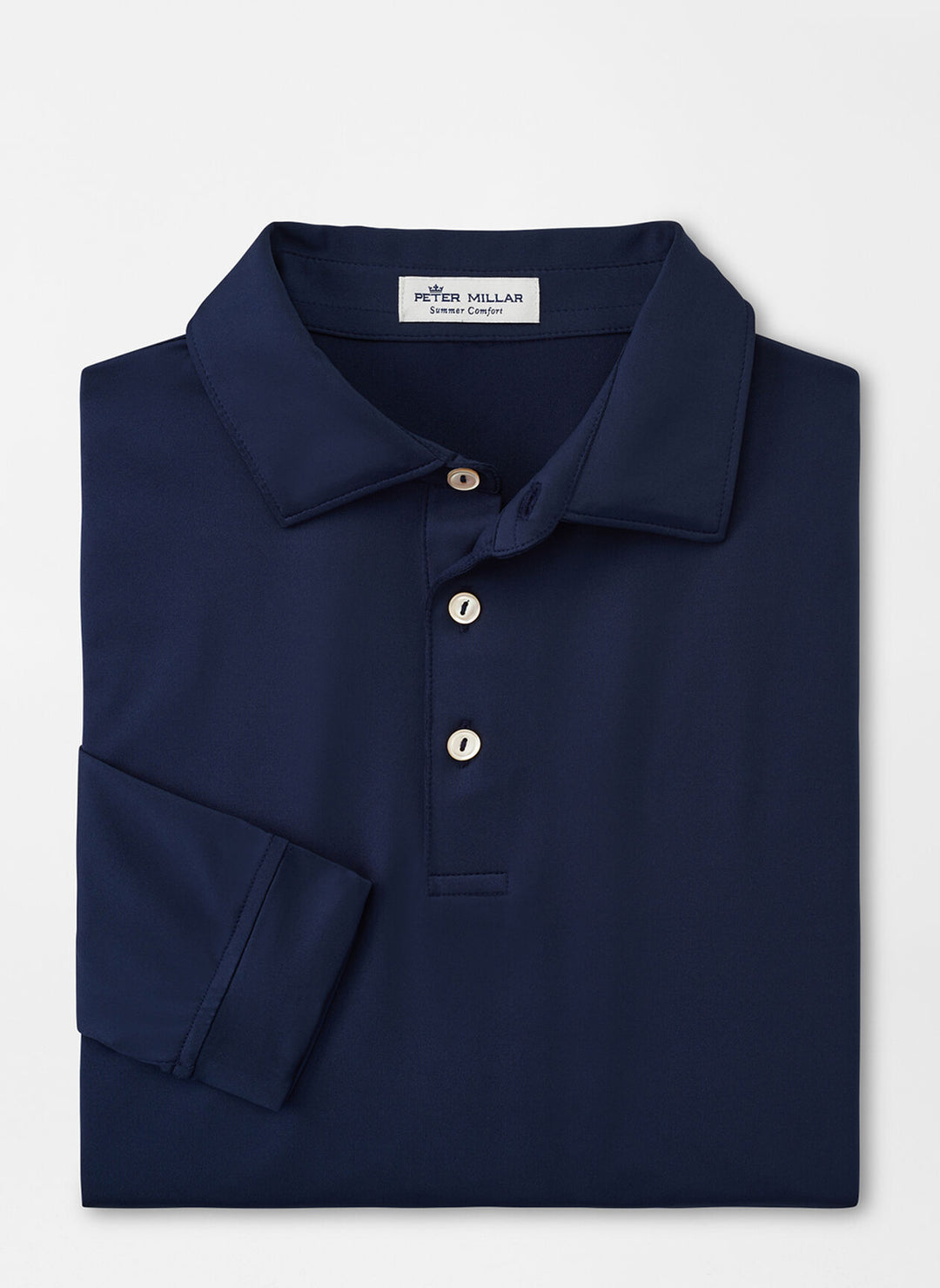 Peter Millar Solid Stretch Jersey Long Sleeve Polo