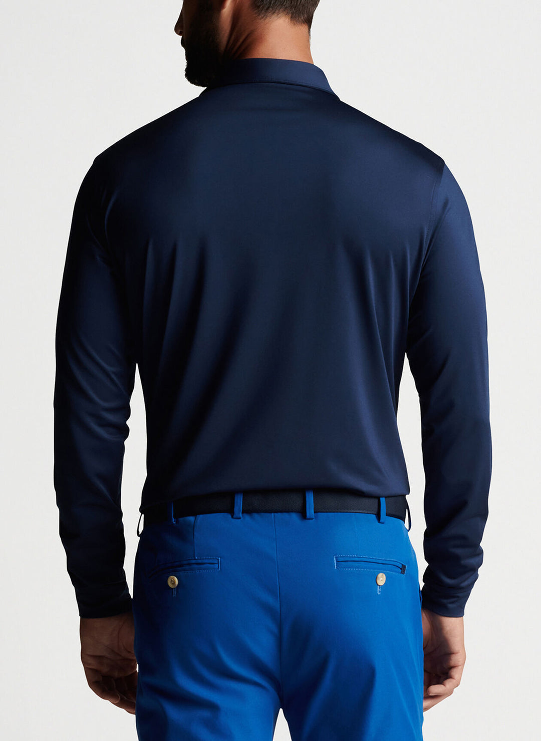 Peter Millar Solid Stretch Jersey Long Sleeve Polo