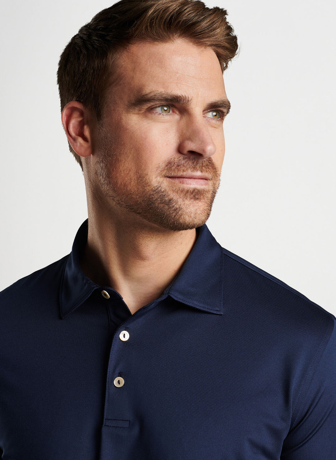 Peter Millar Solid Stretch Jersey Long Sleeve Polo