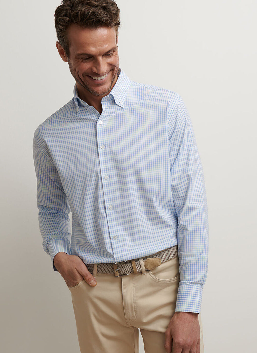 Peter Millar Hanford Performance Twill Sport Shirt | Cottage Blue