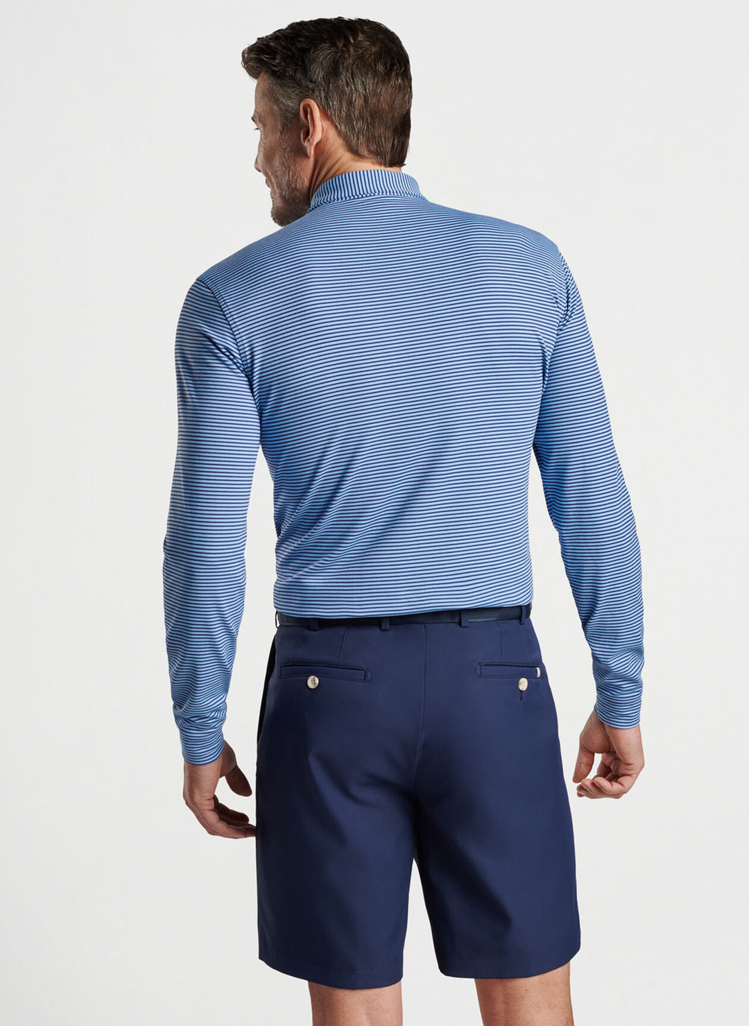 Peter Millar Lyons Stripe Performance Long-Sleeve Polo