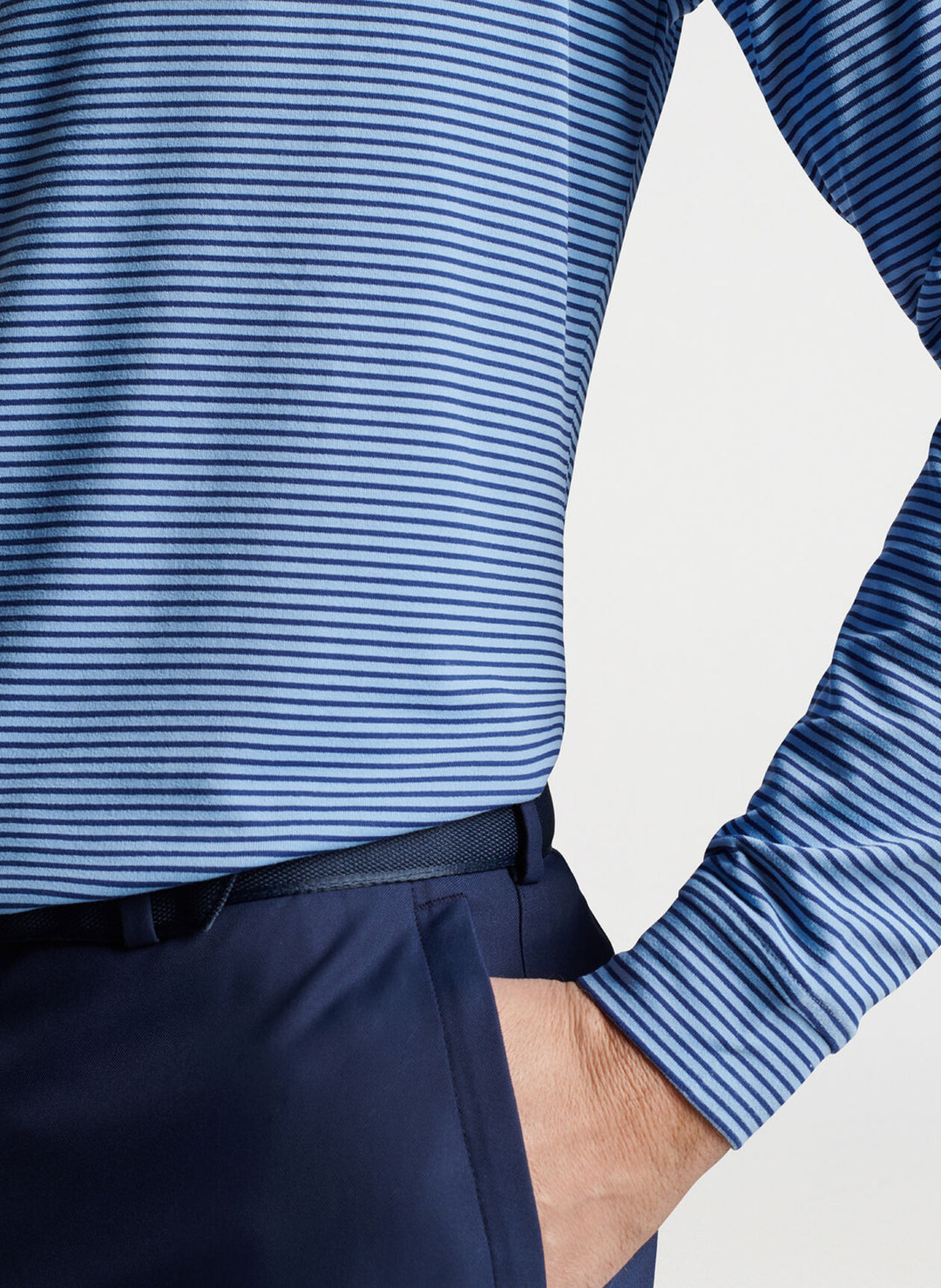 Peter Millar Lyons Stripe Performance Long-Sleeve Polo