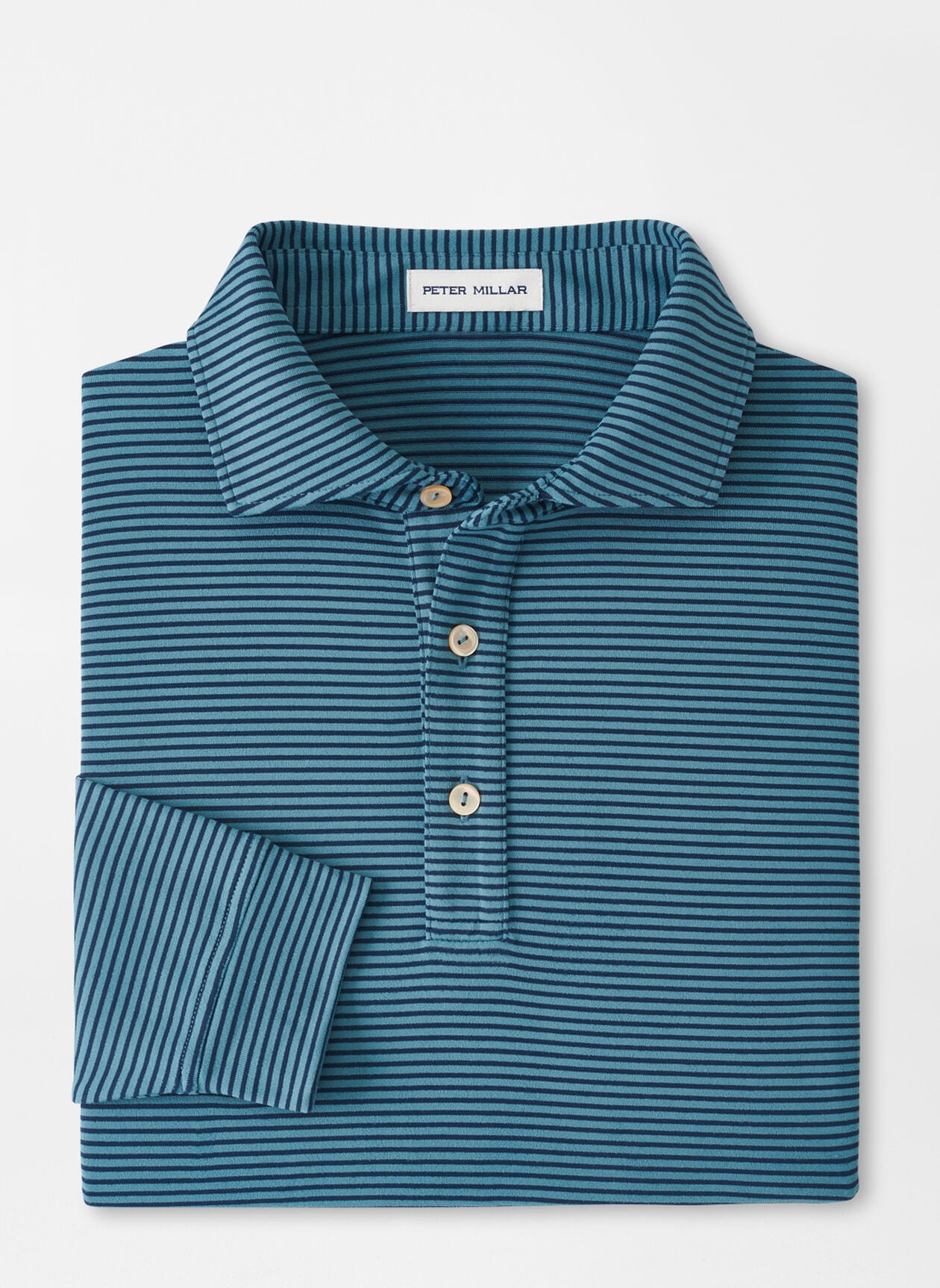 Peter Millar Lyons Stripe Performance Long-Sleeve Polo