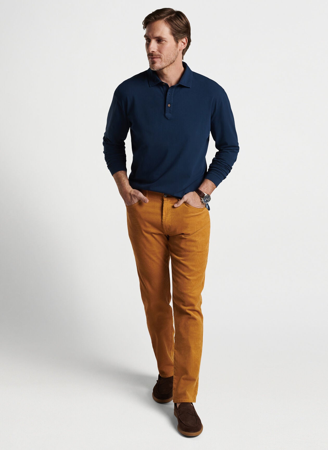 Peter Millar Lava Wash Long-Sleeve Polo