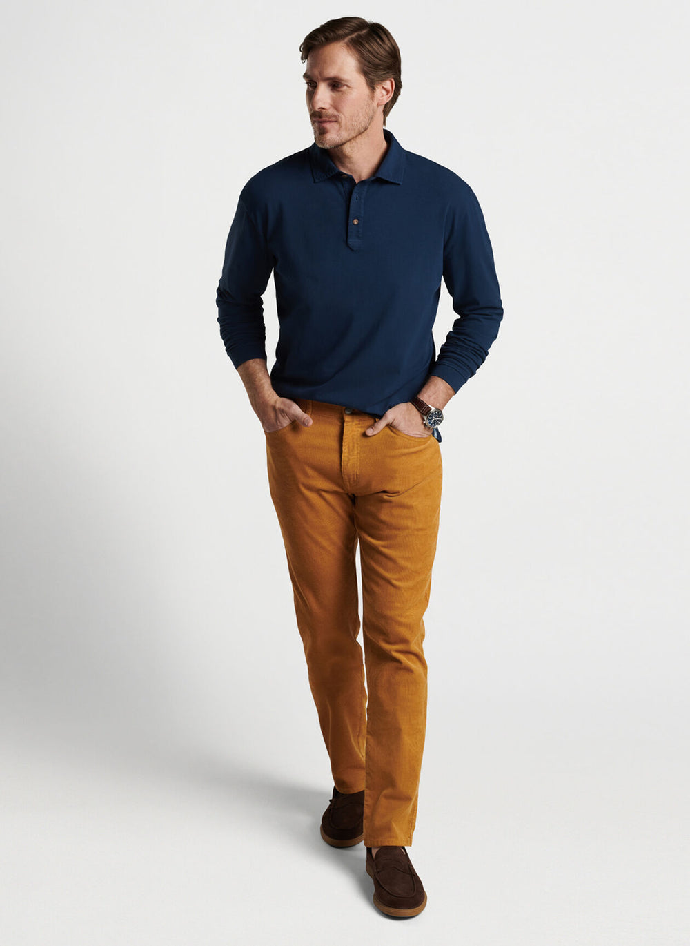 Peter Millar Lava Wash Long-Sleeve Polo