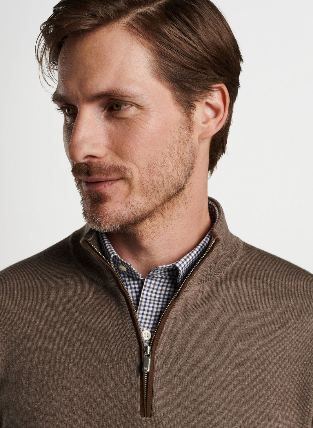 Peter Millar Autumn Crest Suede Trim Quarter-Zip