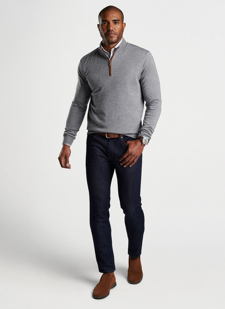 Peter Millar Autumn Crest Suede Trim Quarter-Zip