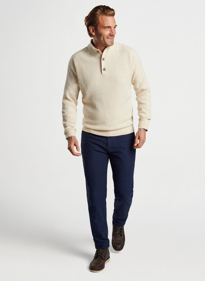 Peter Millar Digby 3-Button Mock Sweater