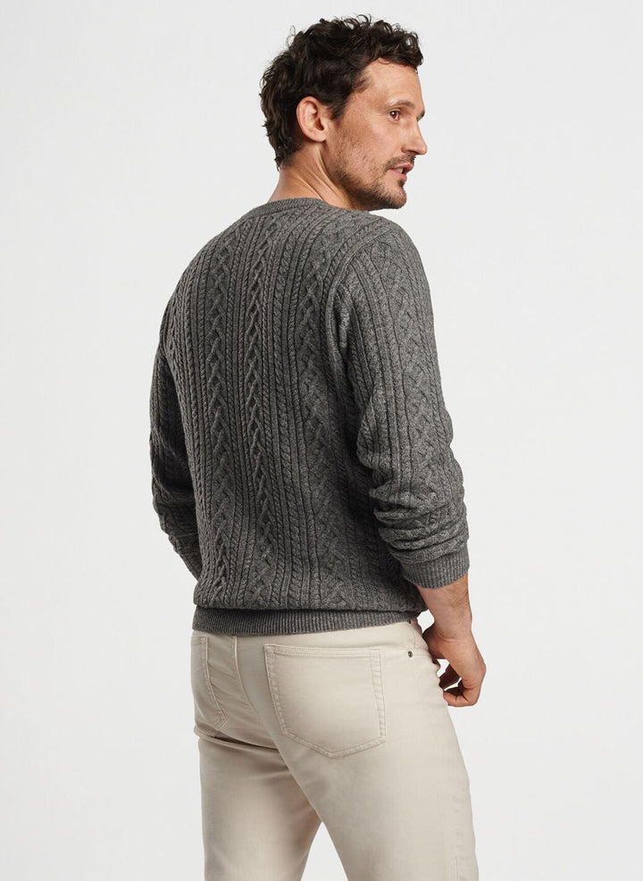 Peter Millar Crescent Ridge Cable Crew Gale Grey MF24S06