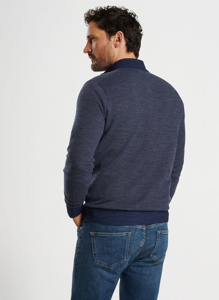 Peter Millar Breaker Birdseye Quarter-Zip Navy MF24S07