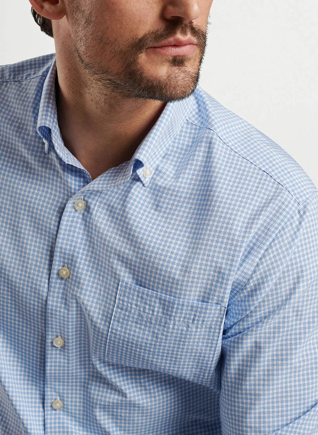 Peter Millar Cranbrook Performance Poplin Sport Shirt Cottage Blue MF24W48LTBP