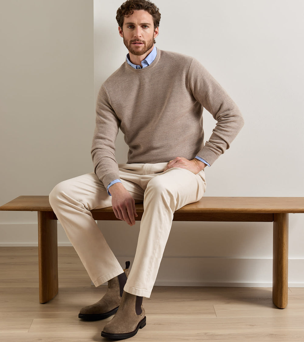 Autumn Crest Honeycomb Crewneck Sweater