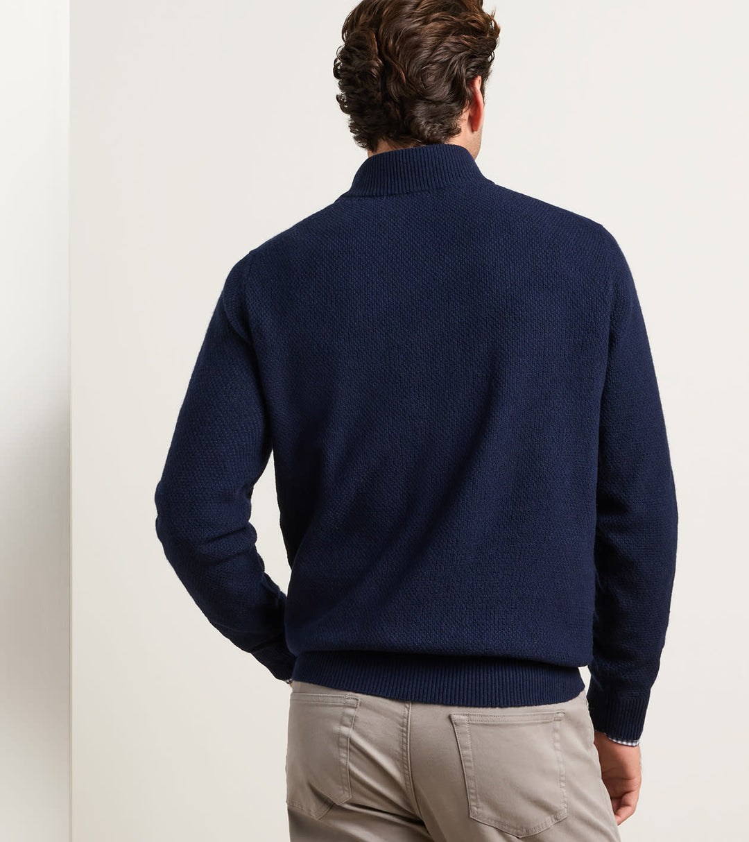 Crescent Texture Quarter Zip Sweater