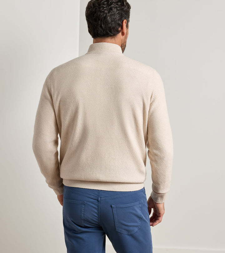 Crescent Texture Quarter Zip Sweater