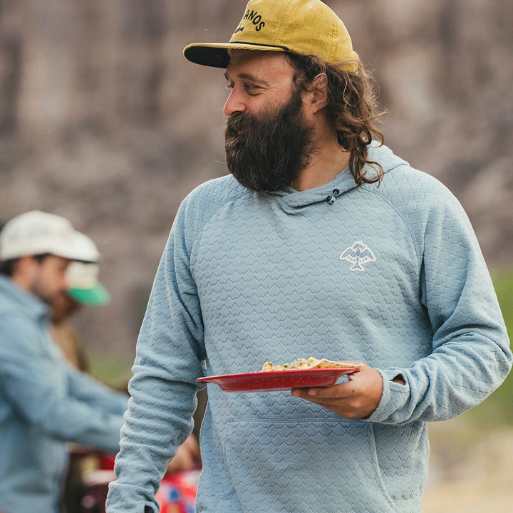 Howler Bros. Palo Duro Fleece Hoodie Mountain Grid : Iron Blue 155025F