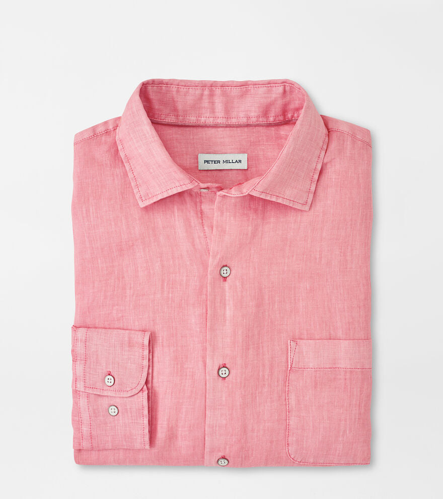 Peter Millar Coastal Garment Dyed Linen Sport Shirt