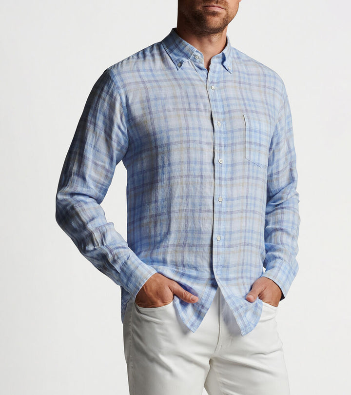 Peter Millar Beachwood Linen Sport Shirt