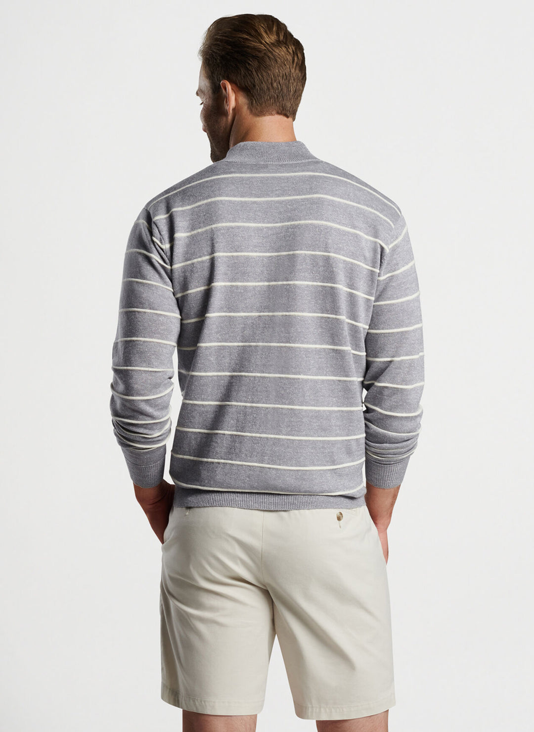 Peter Millar Eastham Striped Quarter-Zip Sweater