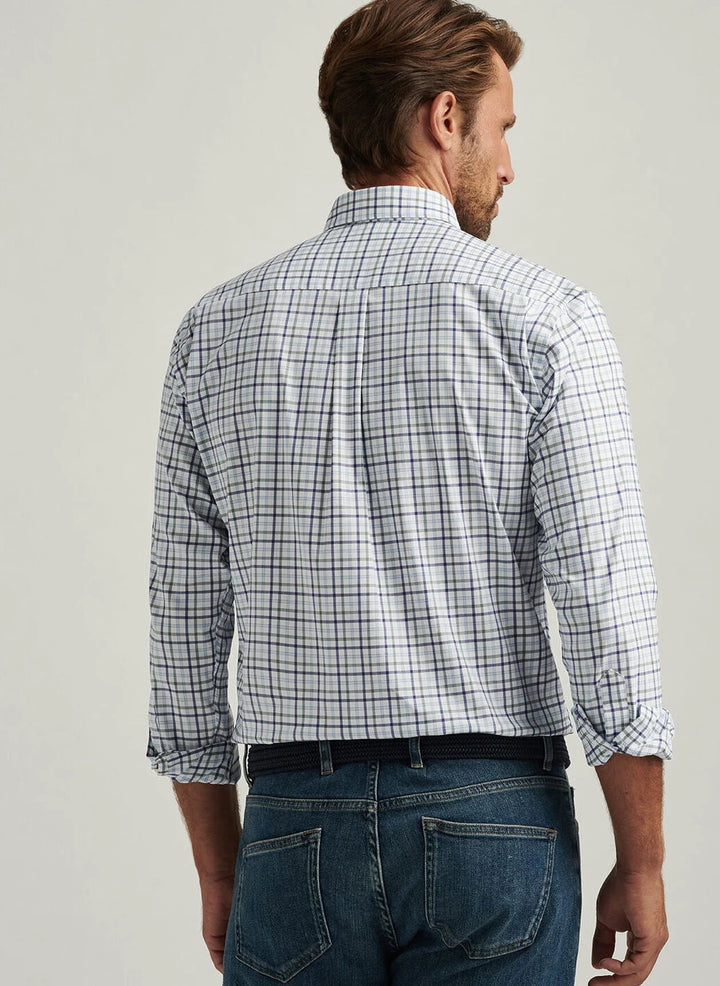 Peter Millar Calgary Crown Lite Cotton-Stretch Sport Shirt | Navy