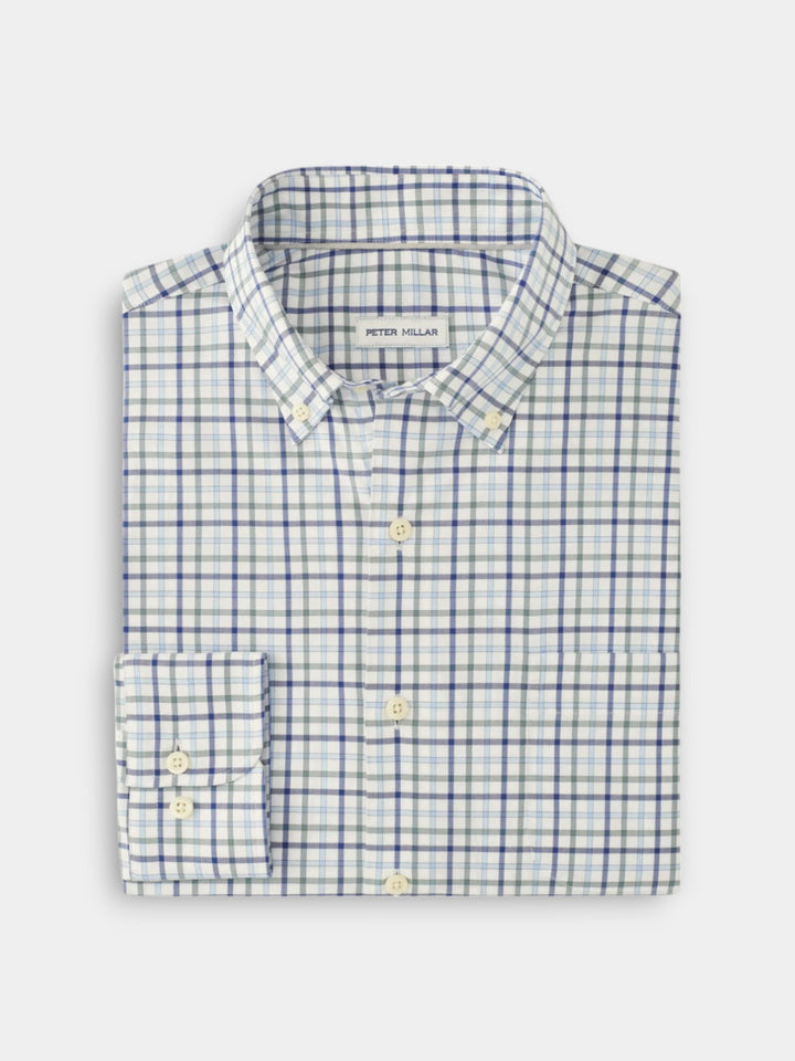 Peter Millar Calgary Crown Lite Cotton-Stretch Sport Shirt | Navy