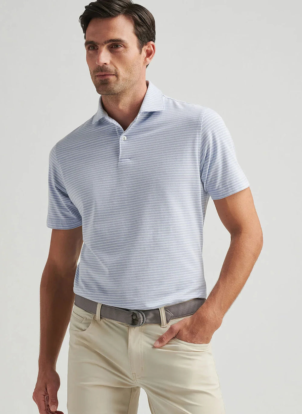 Peter Millar Albatross Cotton Blend Piqué Polo Angelite MS25XK56E