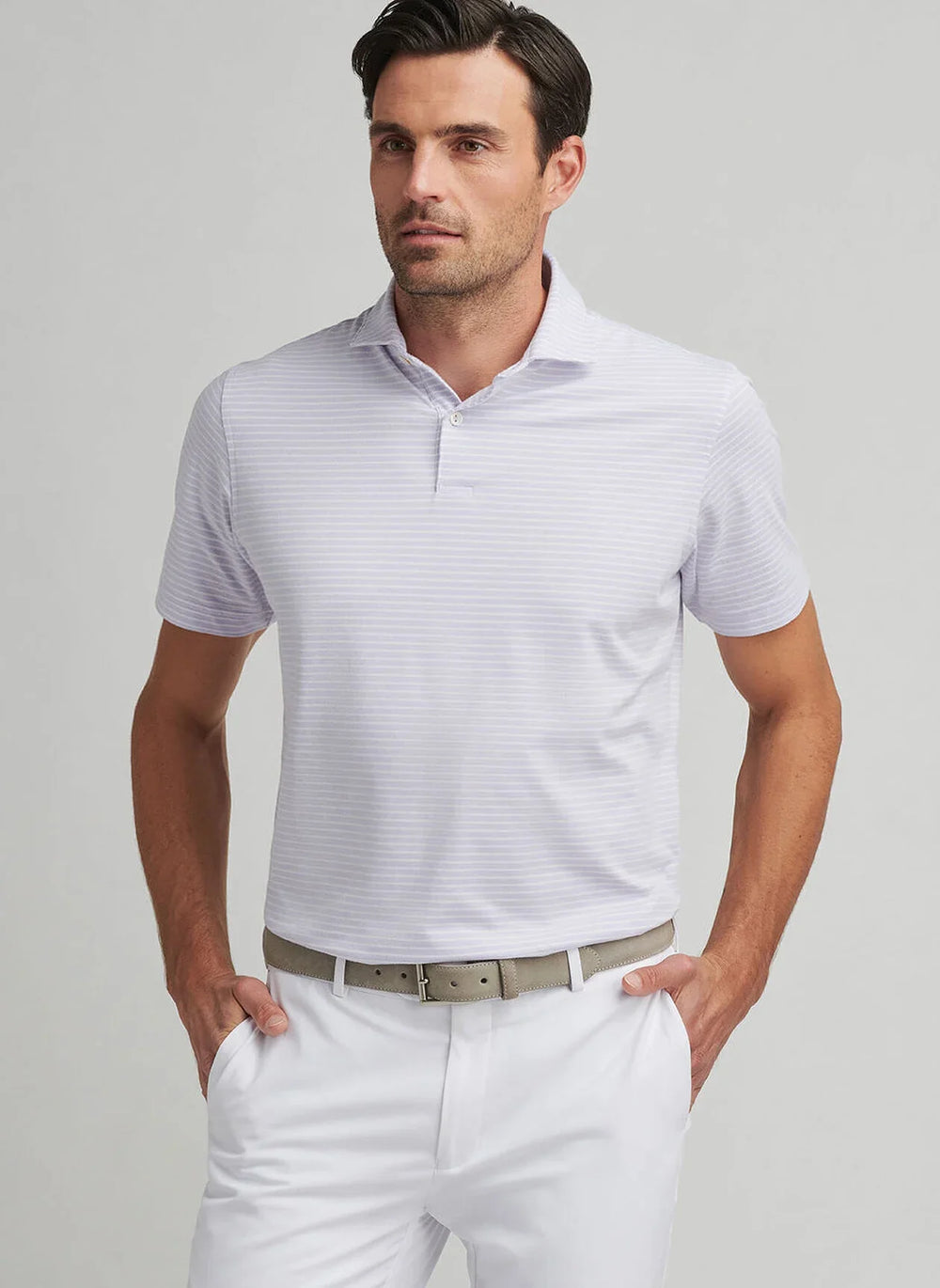 Peter Millar Albatross Cotton Blend Piqué Polo Lavender Moon MS25XK56E