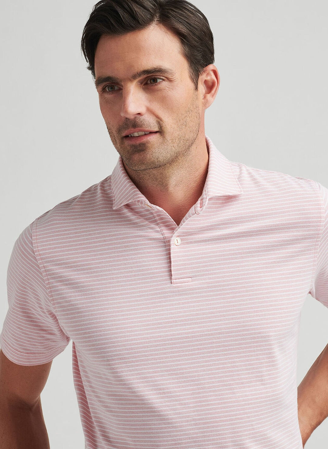 Peter Millar Albatross Cotton Blend Piqué Polo Pink Crepe MS25XK56E