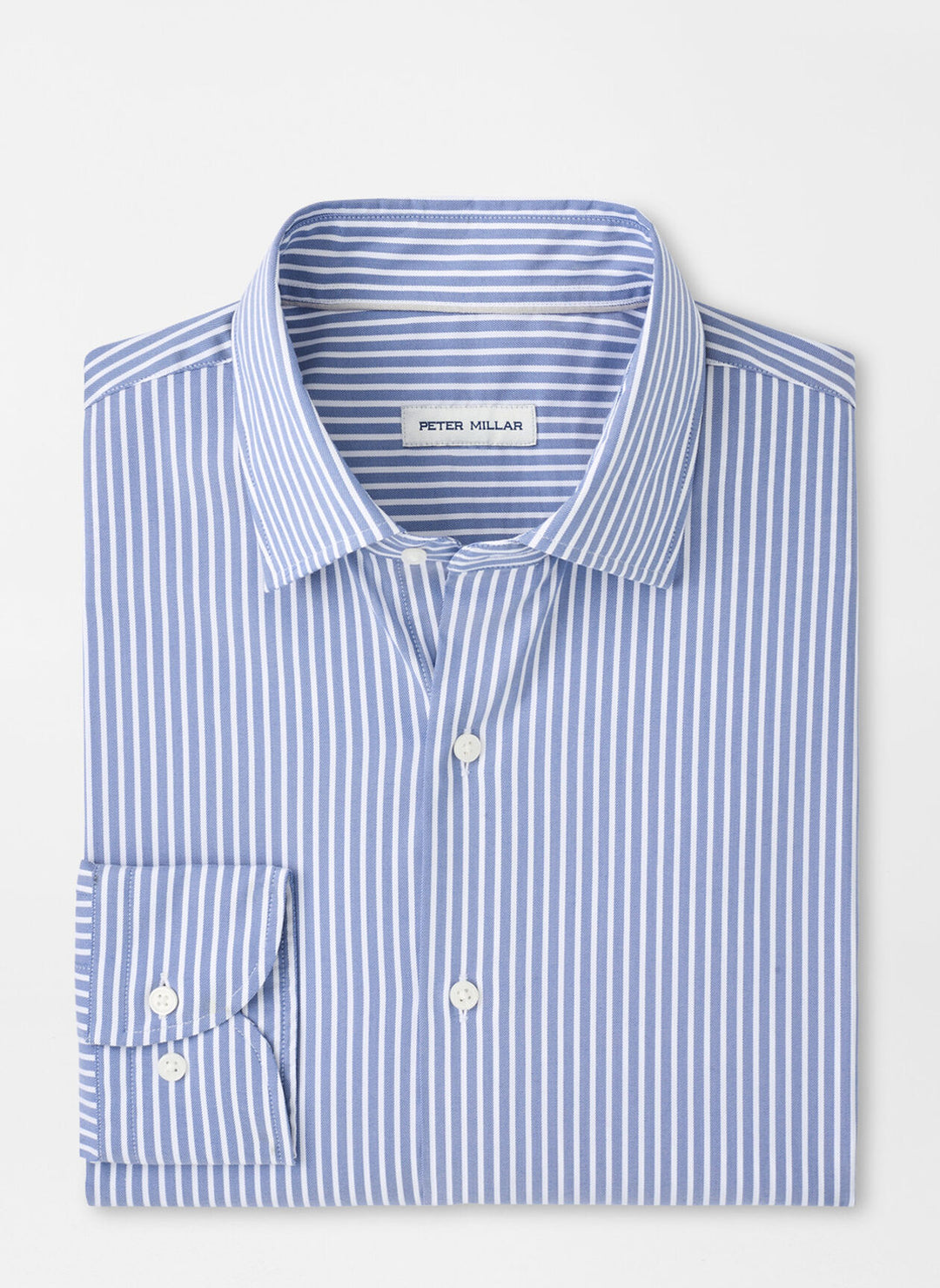 peter millar dress shirts Peter Millar Langley Crown Lite Cotton-Stretch Sport Shirt: Windsor Blue M