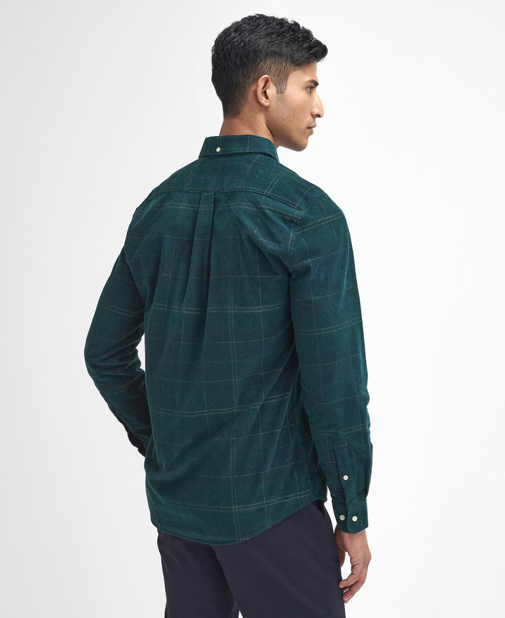 Barbour Blair Corduroy Plaid Shirt Green Loch MSH4986