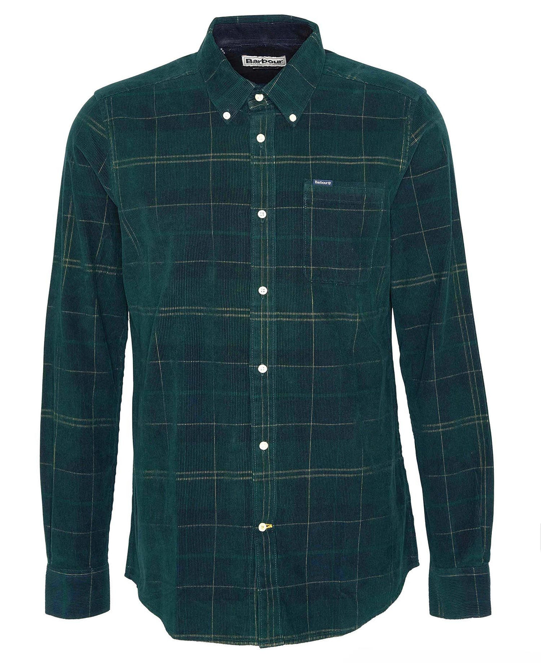 Barbour Blair Corduroy Plaid Shirt Green Loch MSH4986