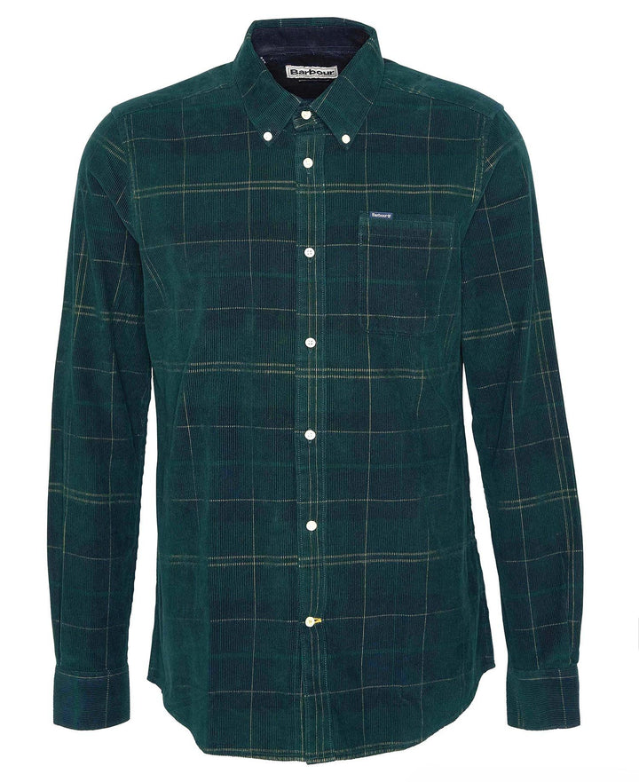 Barbour Blair Corduroy Plaid Shirt Green Loch MSH4986