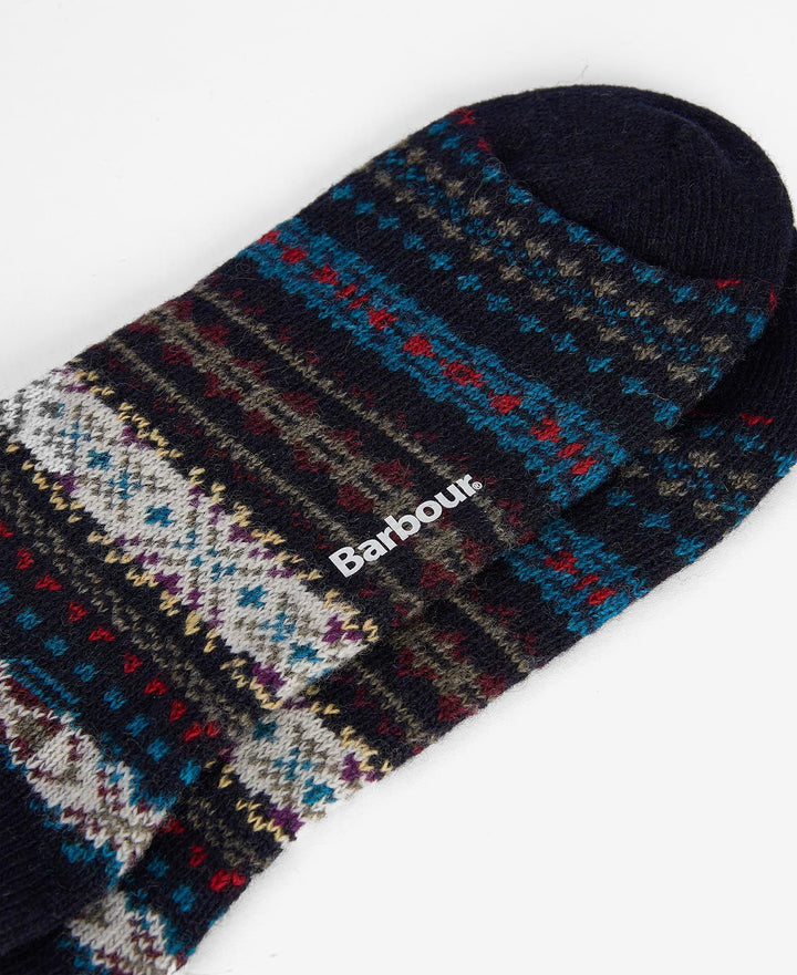 Barbour Boyd Fairisle Socks Navy Mix MSO0062
