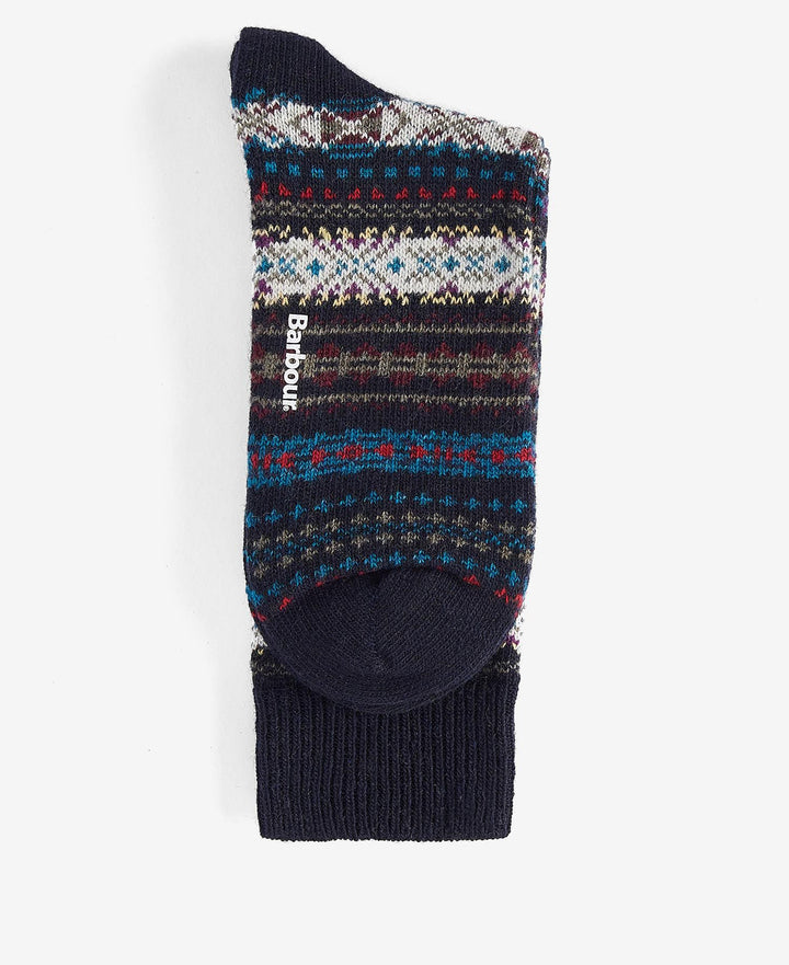 Barbour Boyd Fairisle Socks Navy Mix MSO0062