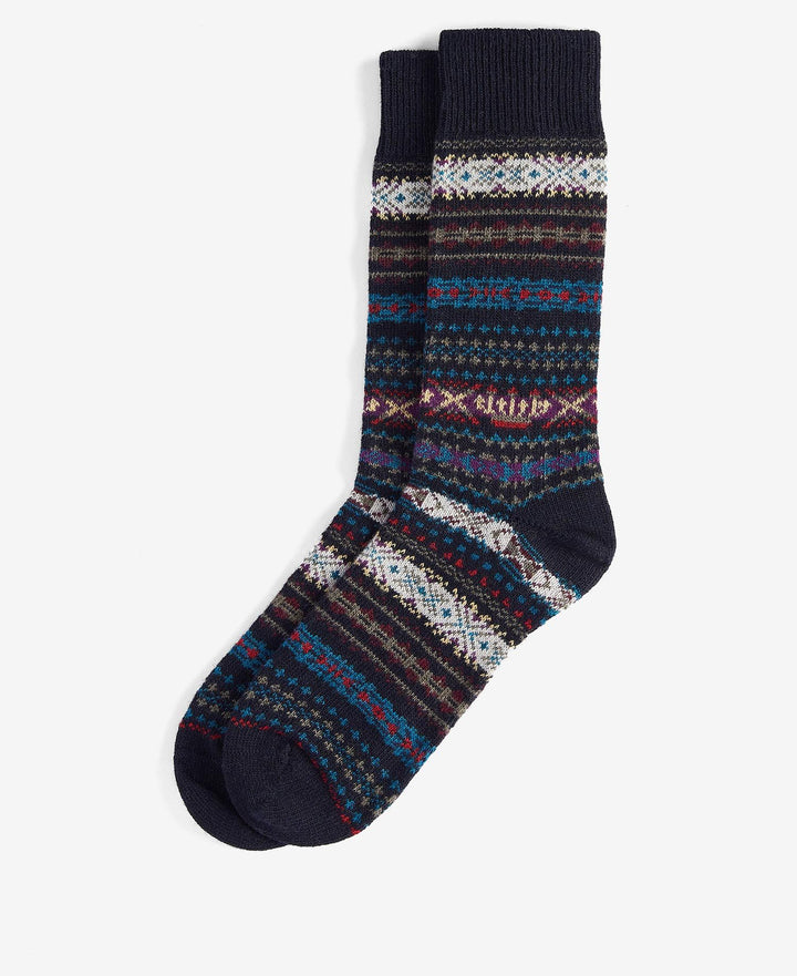 Barbour Boyd Fairisle Socks Navy Mix MSO0062