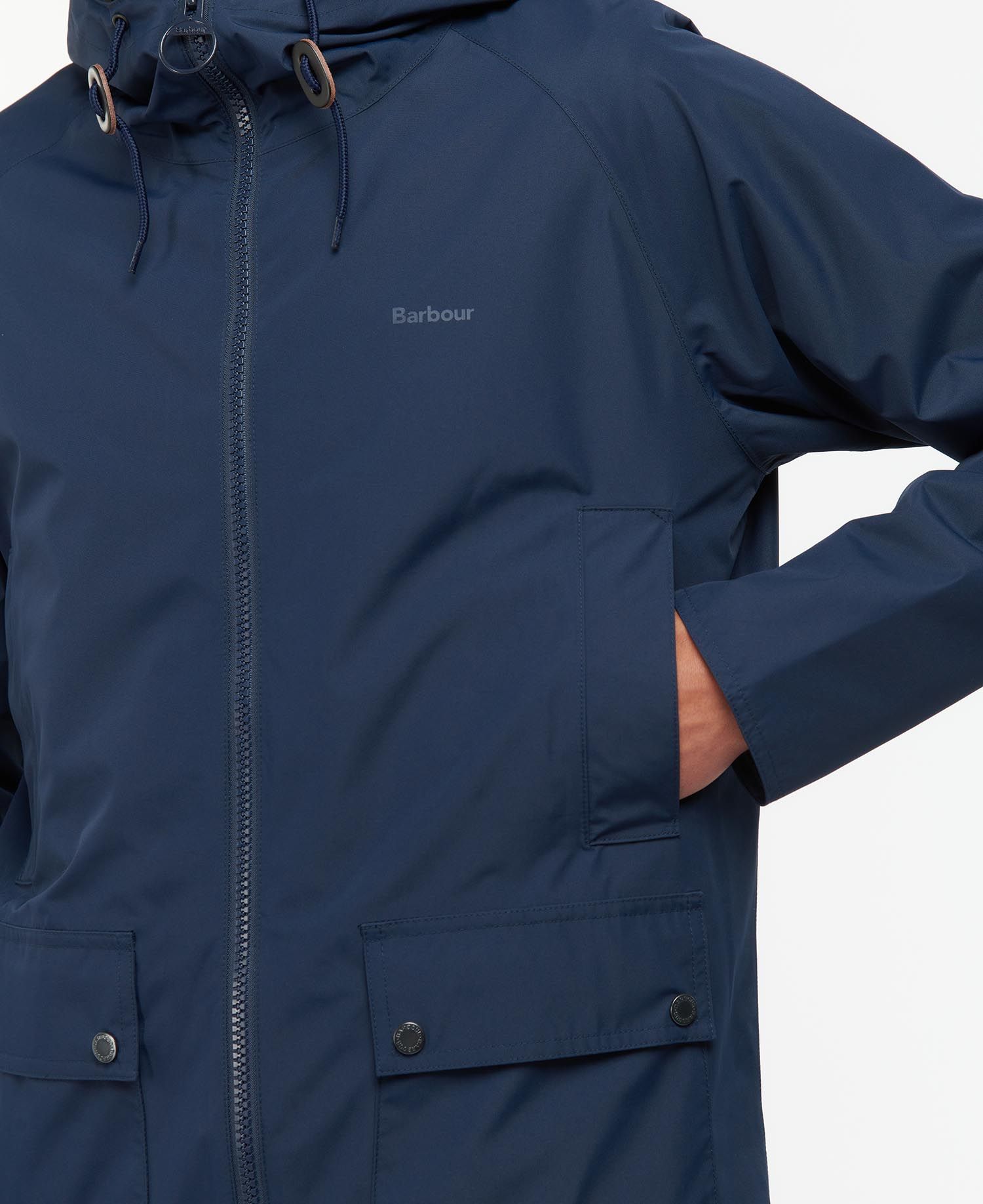 Barbour Hooded Domus Waterproof Jacket - Navy – John Hyatt Clothing