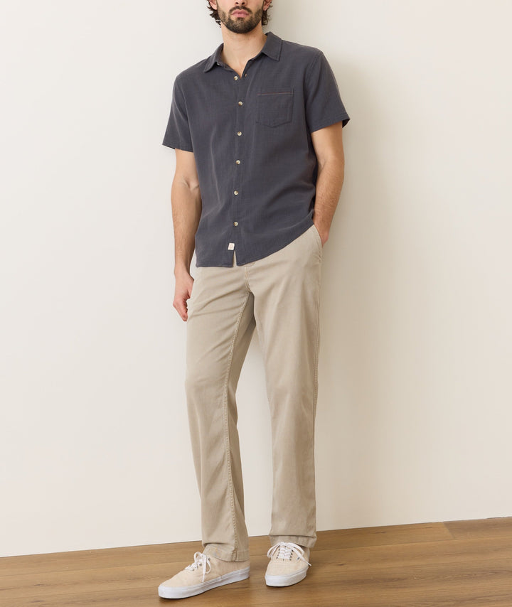 Marine Layer Stretch Selvage Short Sleeve Shirt India Ink MLCSSS
