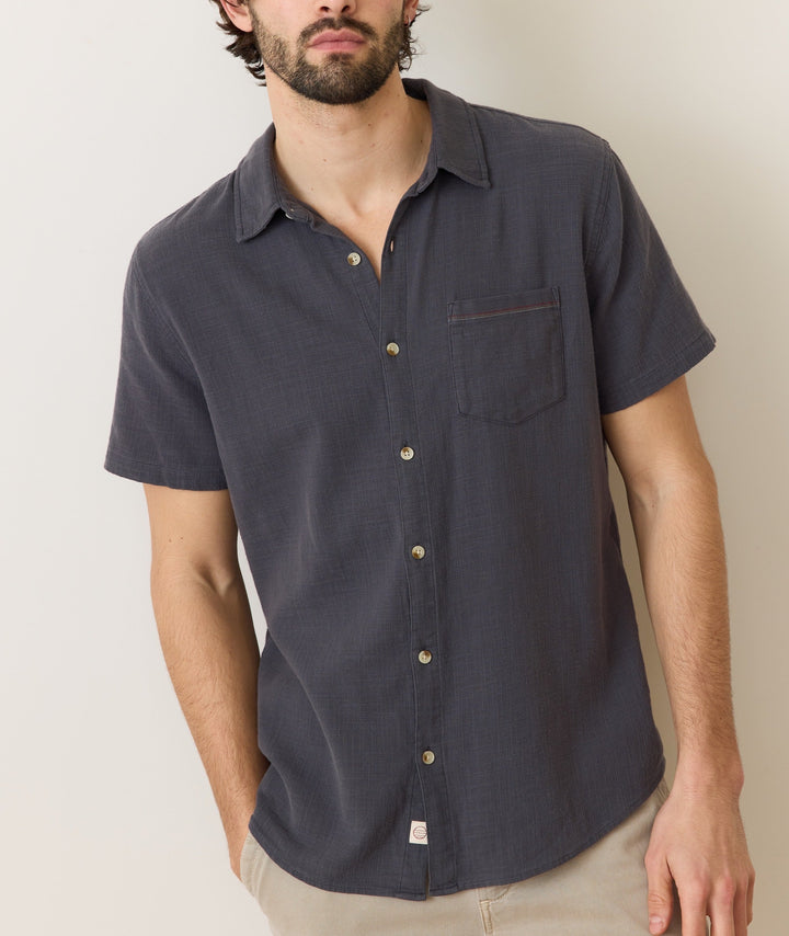 Marine Layer Stretch Selvage Short Sleeve Shirt India Ink MLCSSS