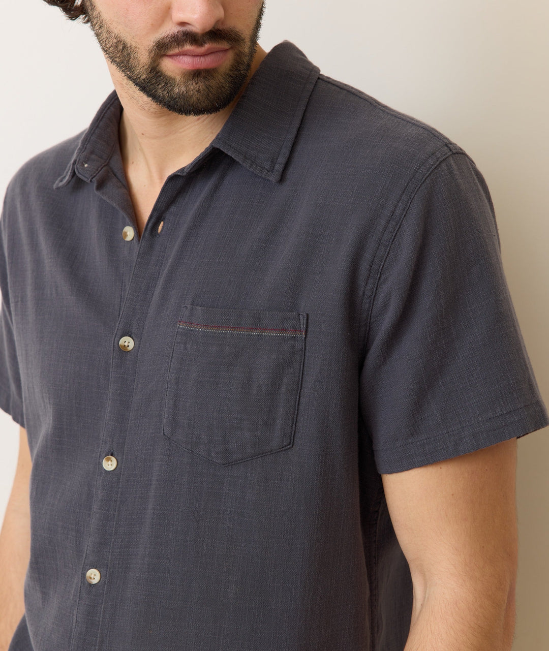 Marine Layer Stretch Selvage Short Sleeve Shirt India Ink MLCSSS