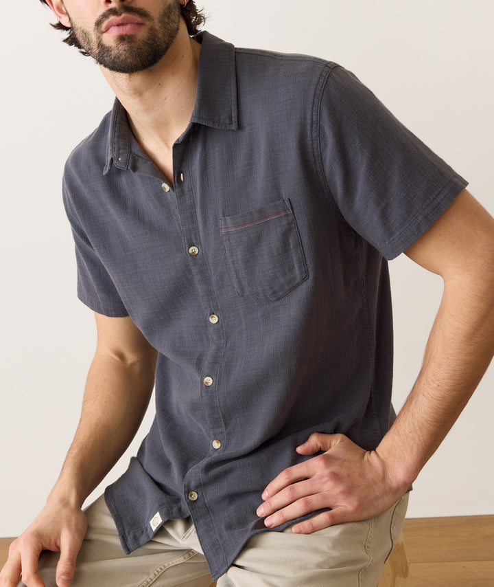 Marine Layer Stretch Selvage Short Sleeve Shirt India Ink MLCSSS