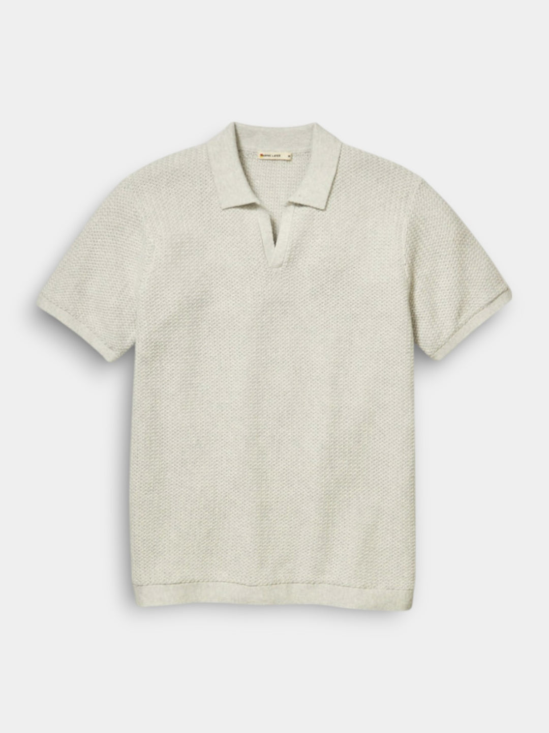 Marine Layer Conrad Sweater Polo | Oatmeal Grey