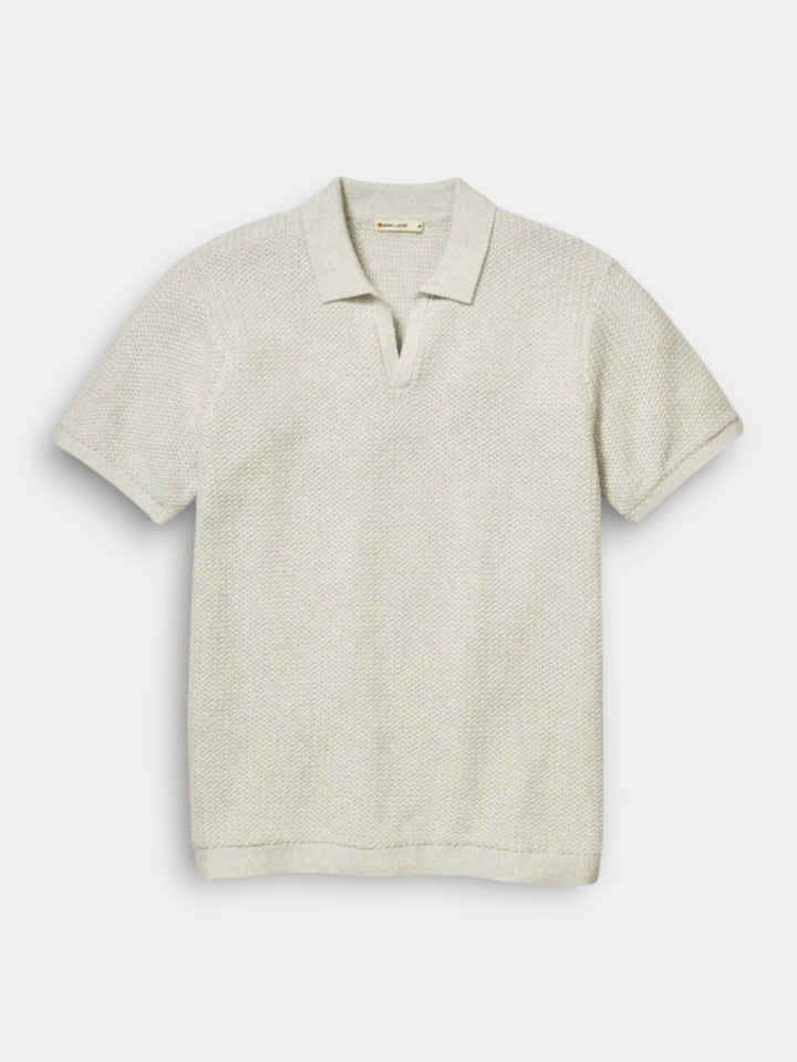 Marine Layer Conrad Sweater Polo | Oatmeal Grey
