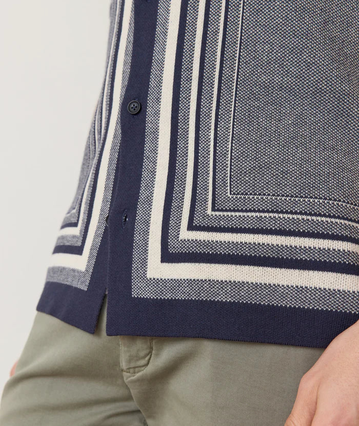 Marine Layer Ethan Sweater Button-Down India Ink/Oatmeal 1250103071335