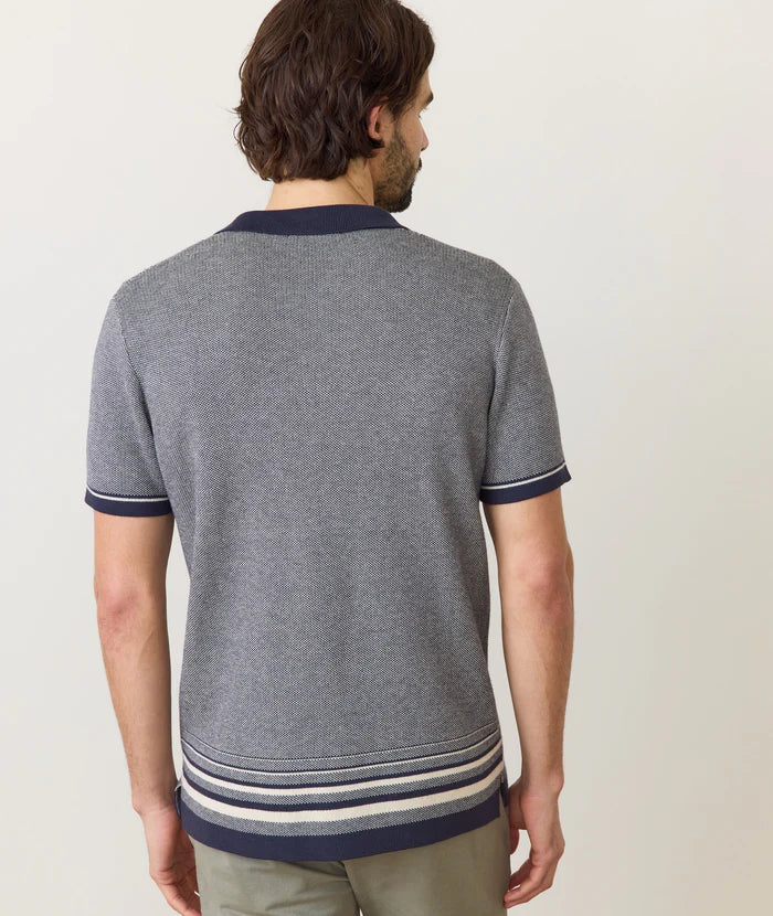 Marine Layer Ethan Sweater Button-Down India Ink/Oatmeal 1250103071335